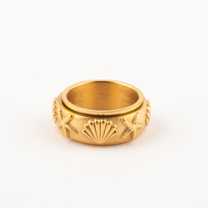 Anillo Deslizante Conchas Dorado