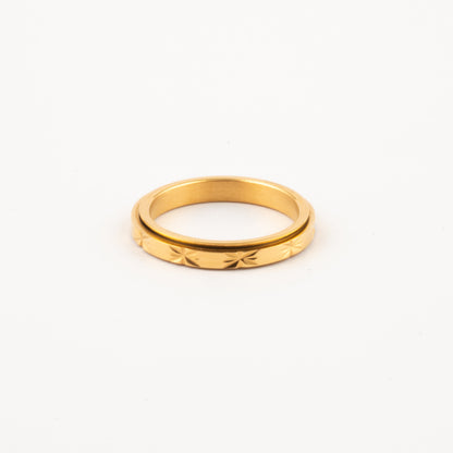 Anillo Deslizante Delgado Textura 1 Dorado