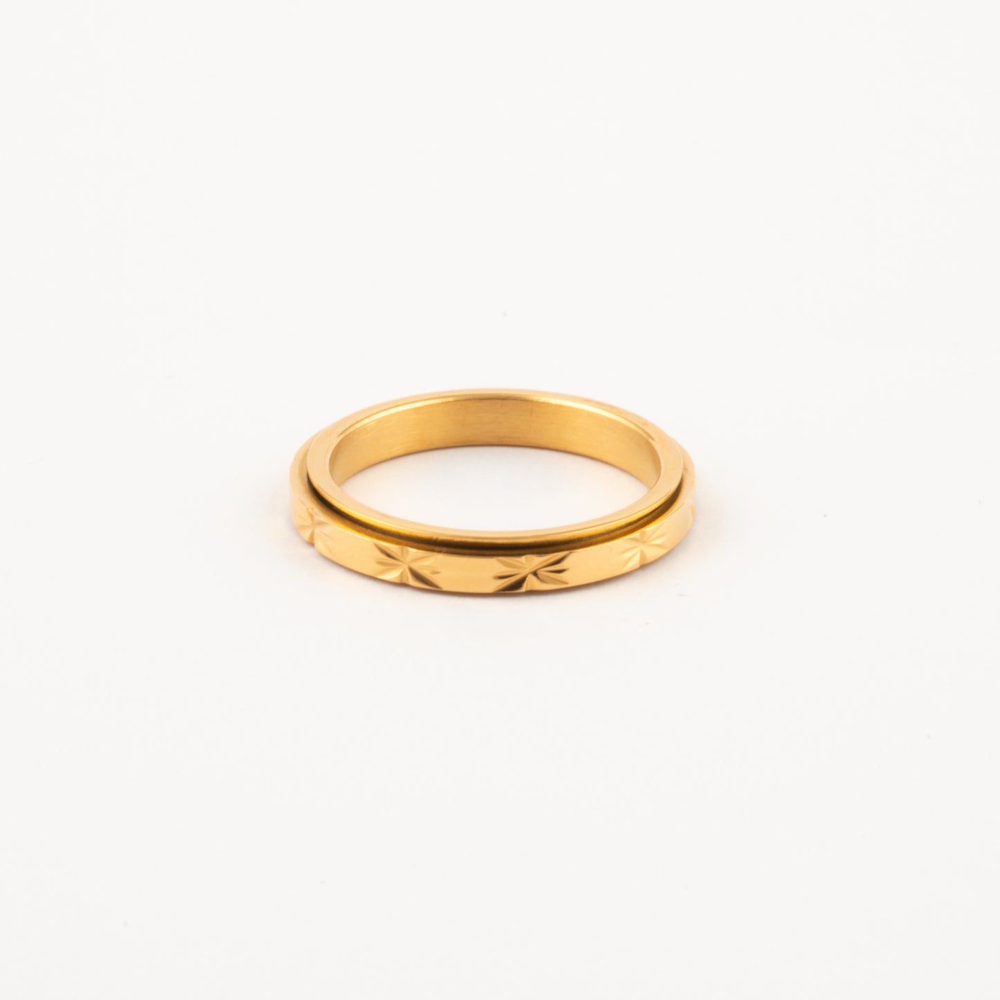 Anillo Deslizante Delgado Textura 1 Dorado
