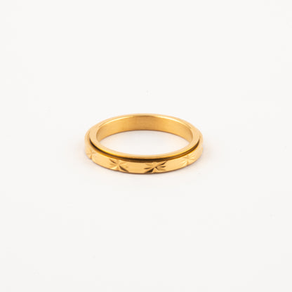 Anillo Deslizante Delgado Textura 1 Dorado