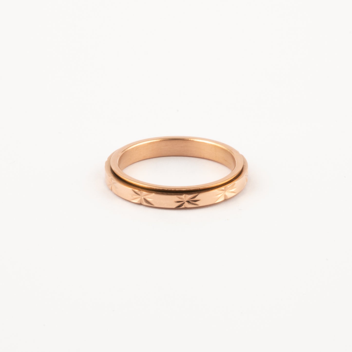 Anillo Deslizante Delgado Textura 1 Oro Rosa