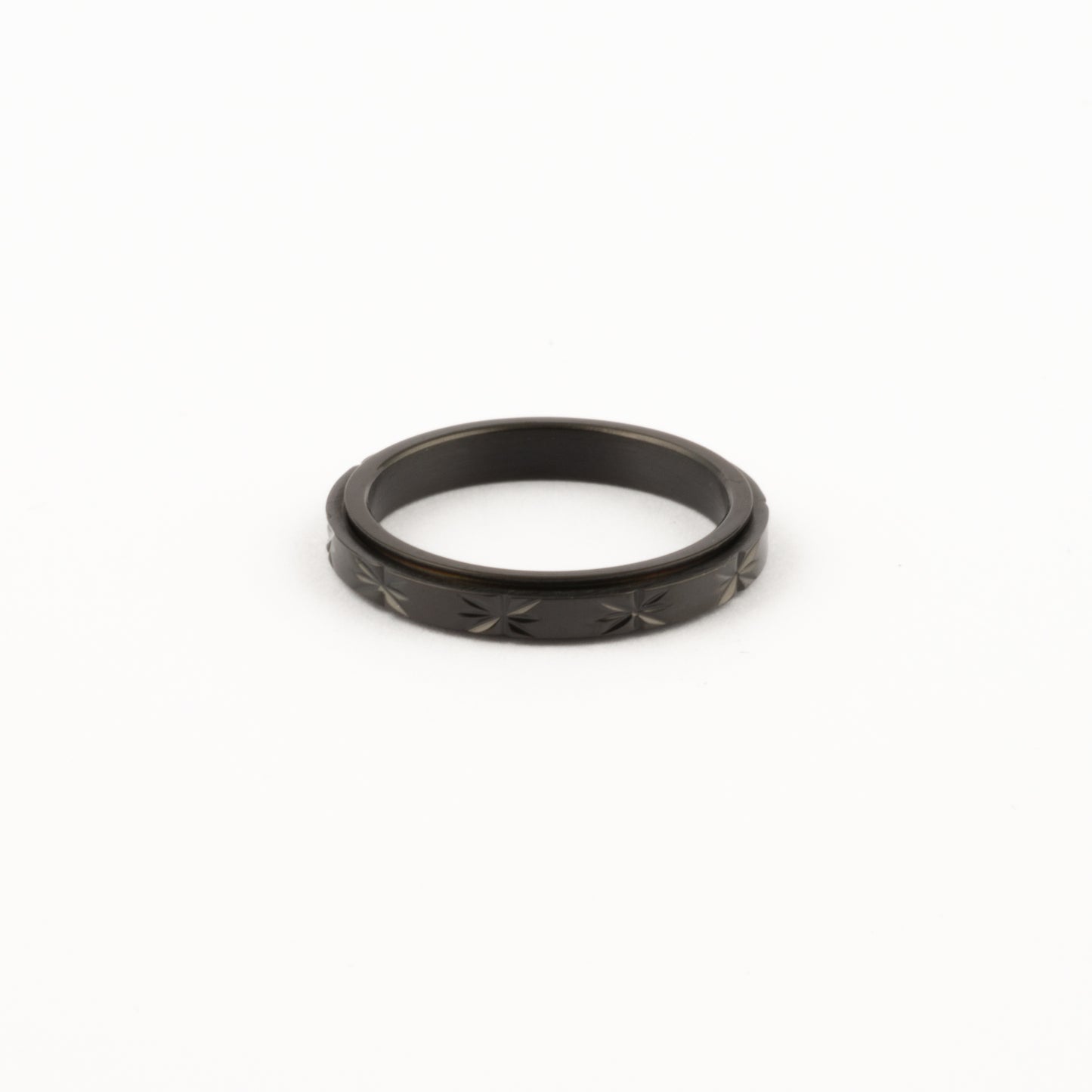 Anillo Deslizante Delgado Textura 1 Negro