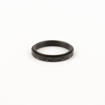 Anillo Deslizante Delgado Textura 1 Negro