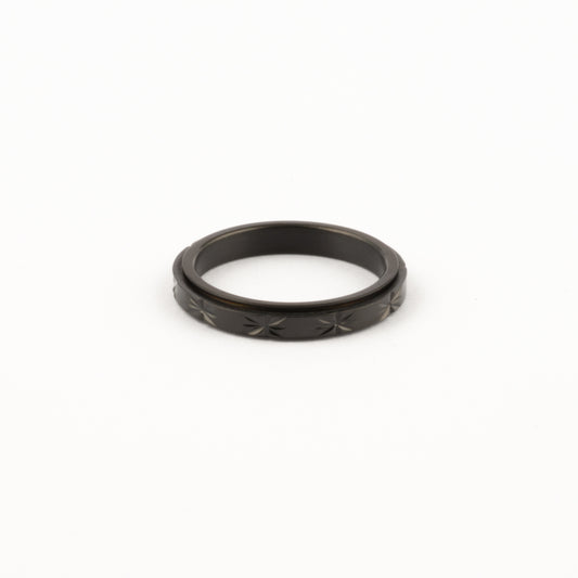 Anillo Deslizante Delgado Textura 1 Negro