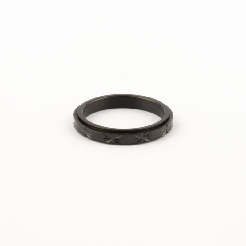 Anillo Deslizante Delgado Textura 1 Negro