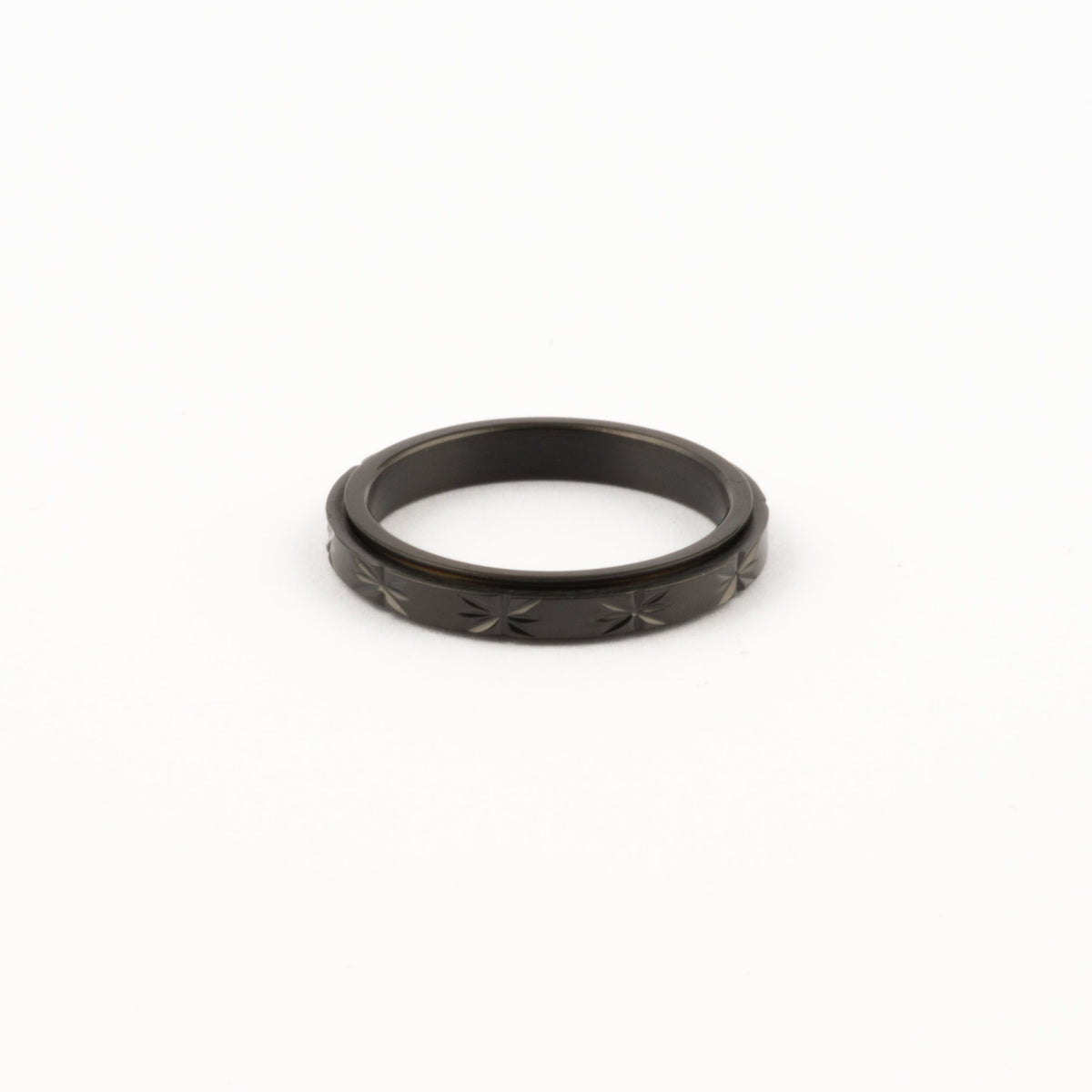 Anillo Deslizante Delgado Textura 1 Negro