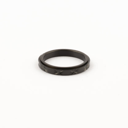 Anillo Deslizante Delgado Textura 1 Negro