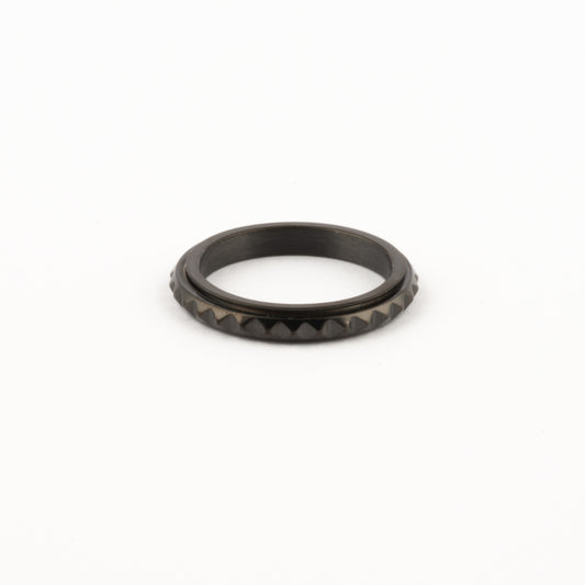 Anillo Deslizante Delgado Rombos Negro