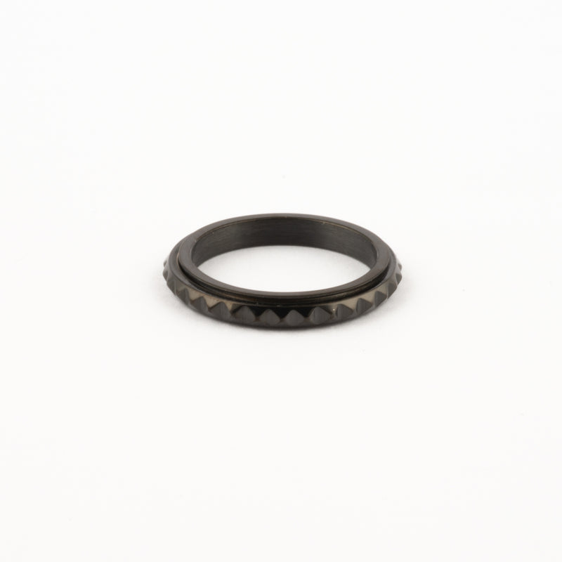 Anillo Deslizante Delgado Rombos Negro