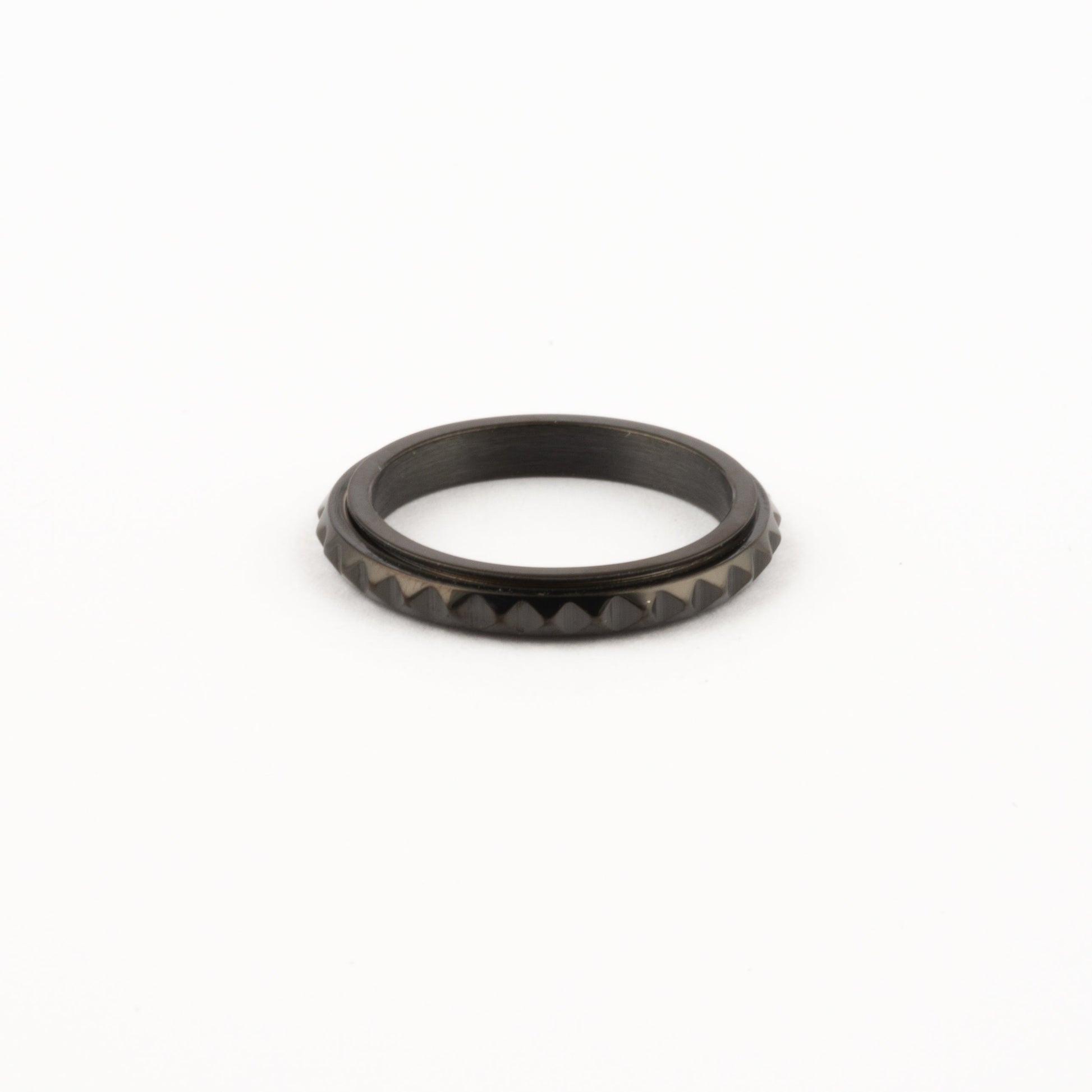 Anillo Deslizante Delgado Rombos Negro