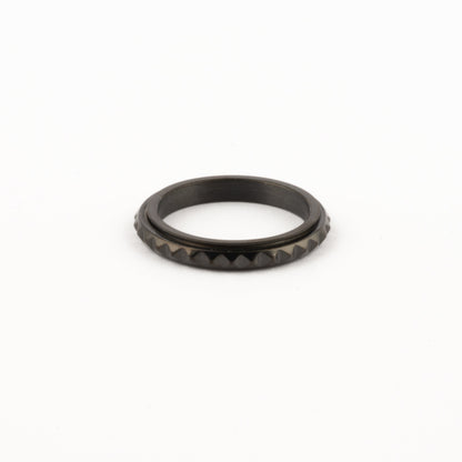 Anillo Deslizante Delgado Rombos Negro
