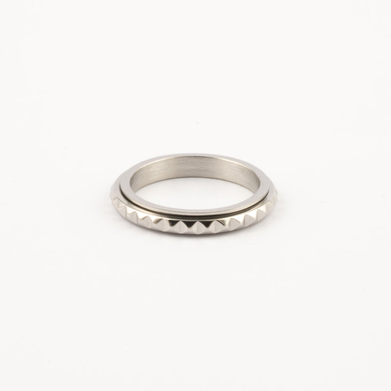 Anillo Deslizante Delgado Rombos Plateado