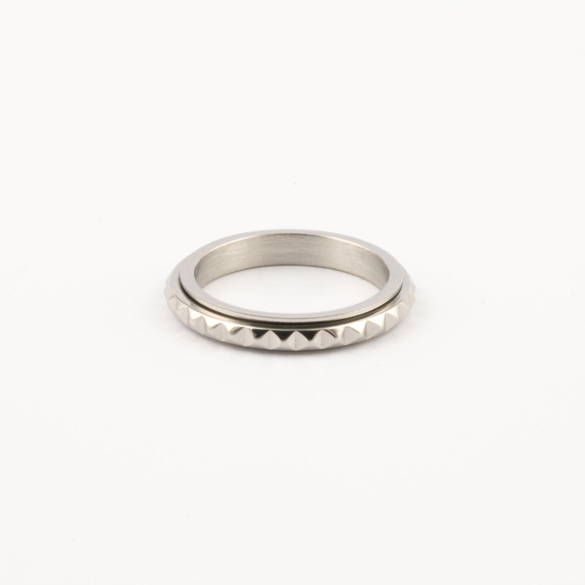 Anillo Deslizante Delgado Rombos Plateado