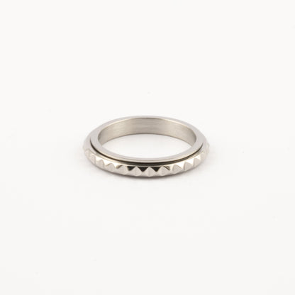Anillo Deslizante Delgado Rombos Plateado
