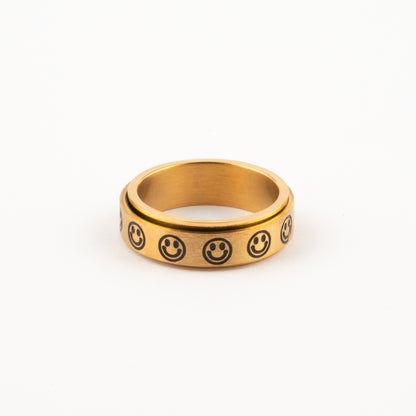 Anillo Deslizante Carita Feliz Dorado