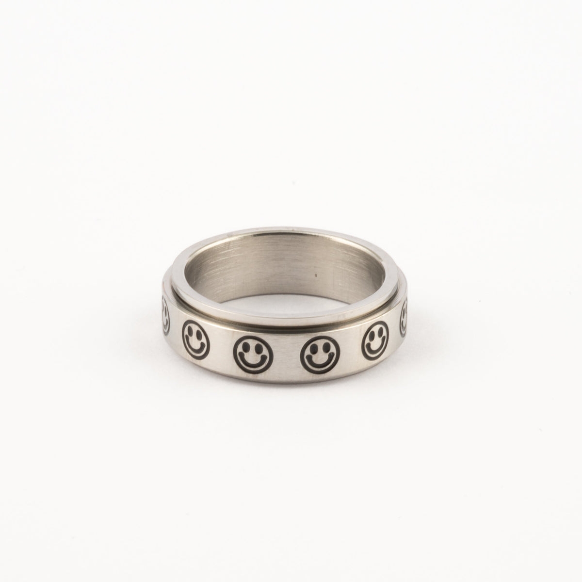 Anillo Deslizante Carita Feliz Plateado