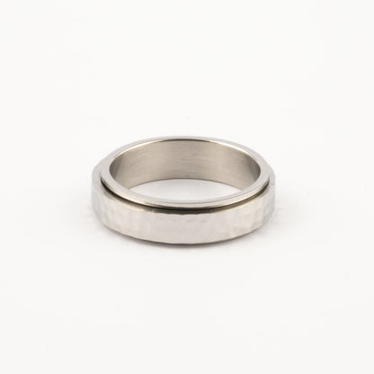 Anillo Deslizante Hammered Plateado