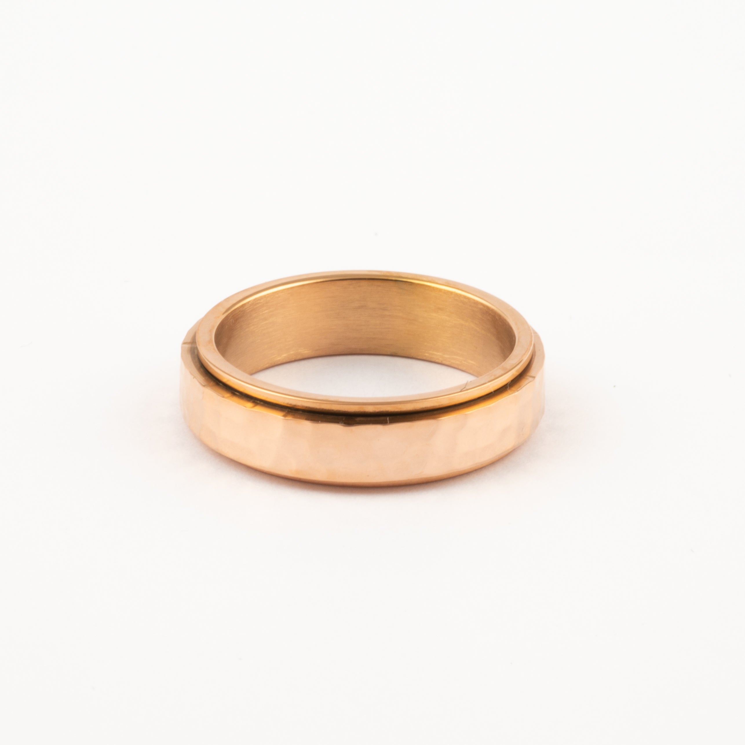 Anillo Deslizante Hammered Oro Rosa