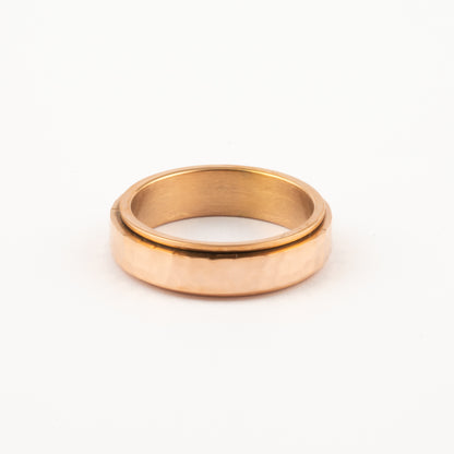Anillo Deslizante Hammered Oro Rosa