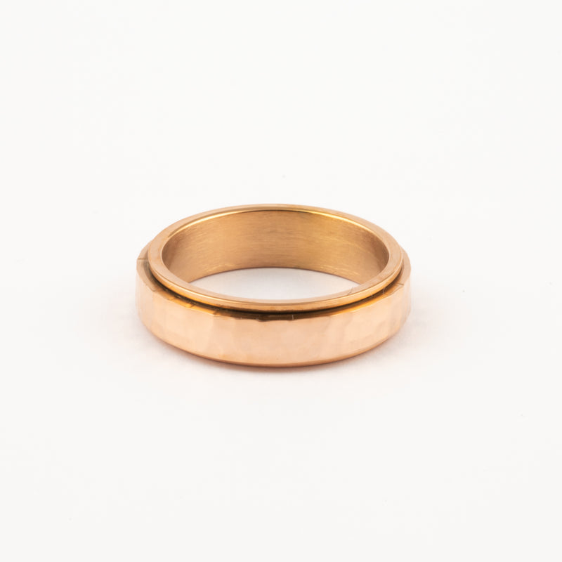 Anillo Deslizante Hammered Oro Rosa
