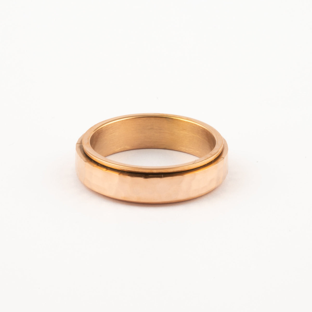 Anillo Deslizante Hammered Oro Rosa