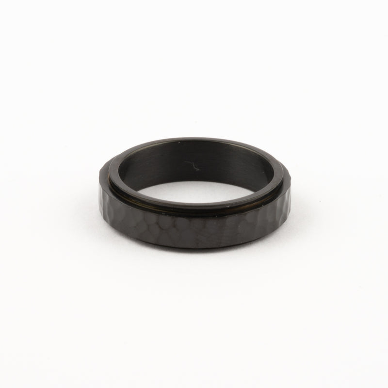 Anillo Deslizante Hammered Negro