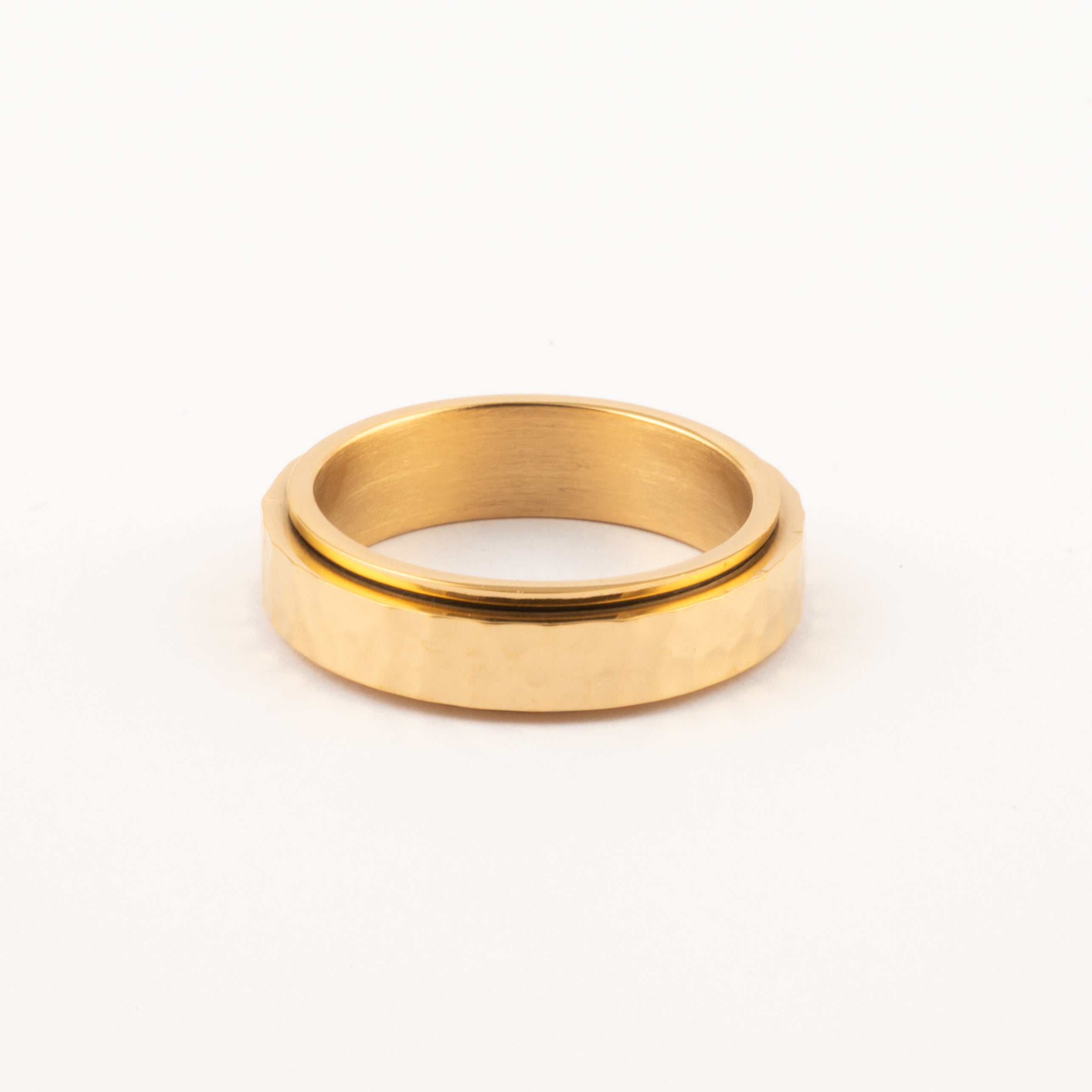 Anillo Deslizante Hammered Dorado