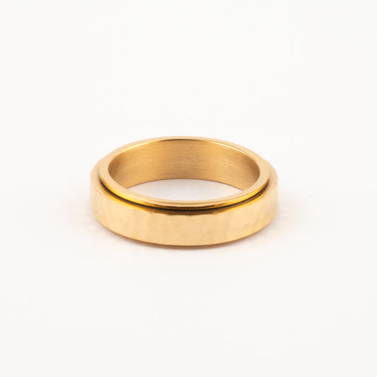Anillo Deslizante Hammered Dorado
