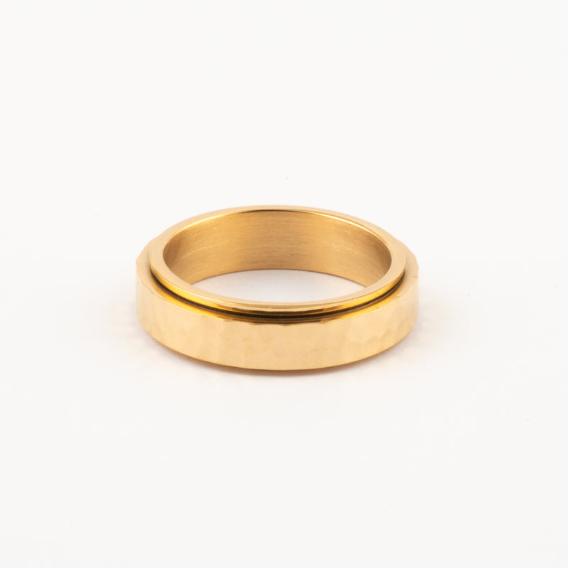 Anillo Deslizante Hammered Dorado
