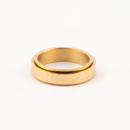 Anillo Deslizante Hammered Dorado