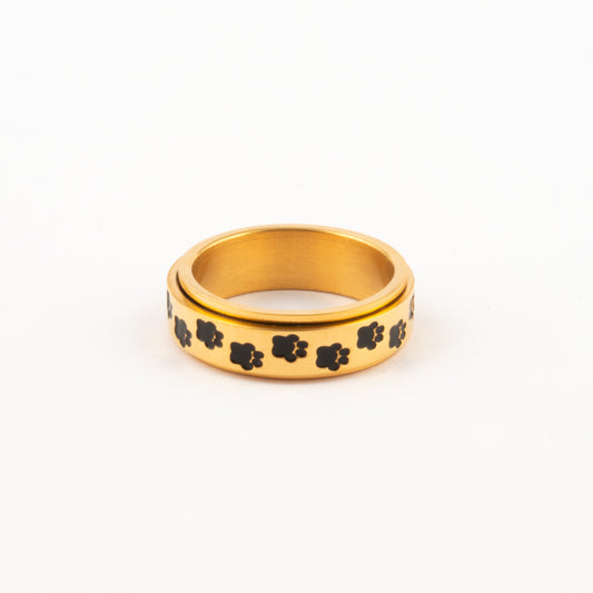 Anillo Deslizante Patitas de Perro 2 Dorado