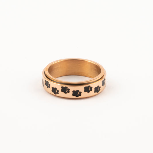 Anillo Deslizante Patitas de Perro 2 Oro Rosa