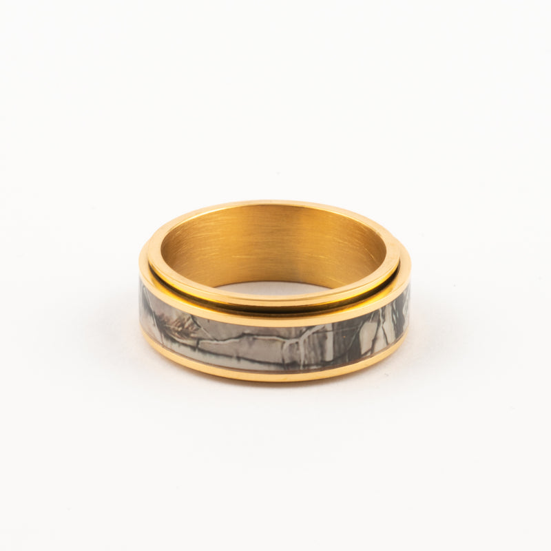Anillo Deslizante Textura Abstracta Bicolor