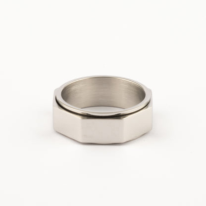 Anillo Deslizante Corte Recto Plateado