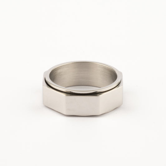 Anillo Deslizante Corte Recto Plateado