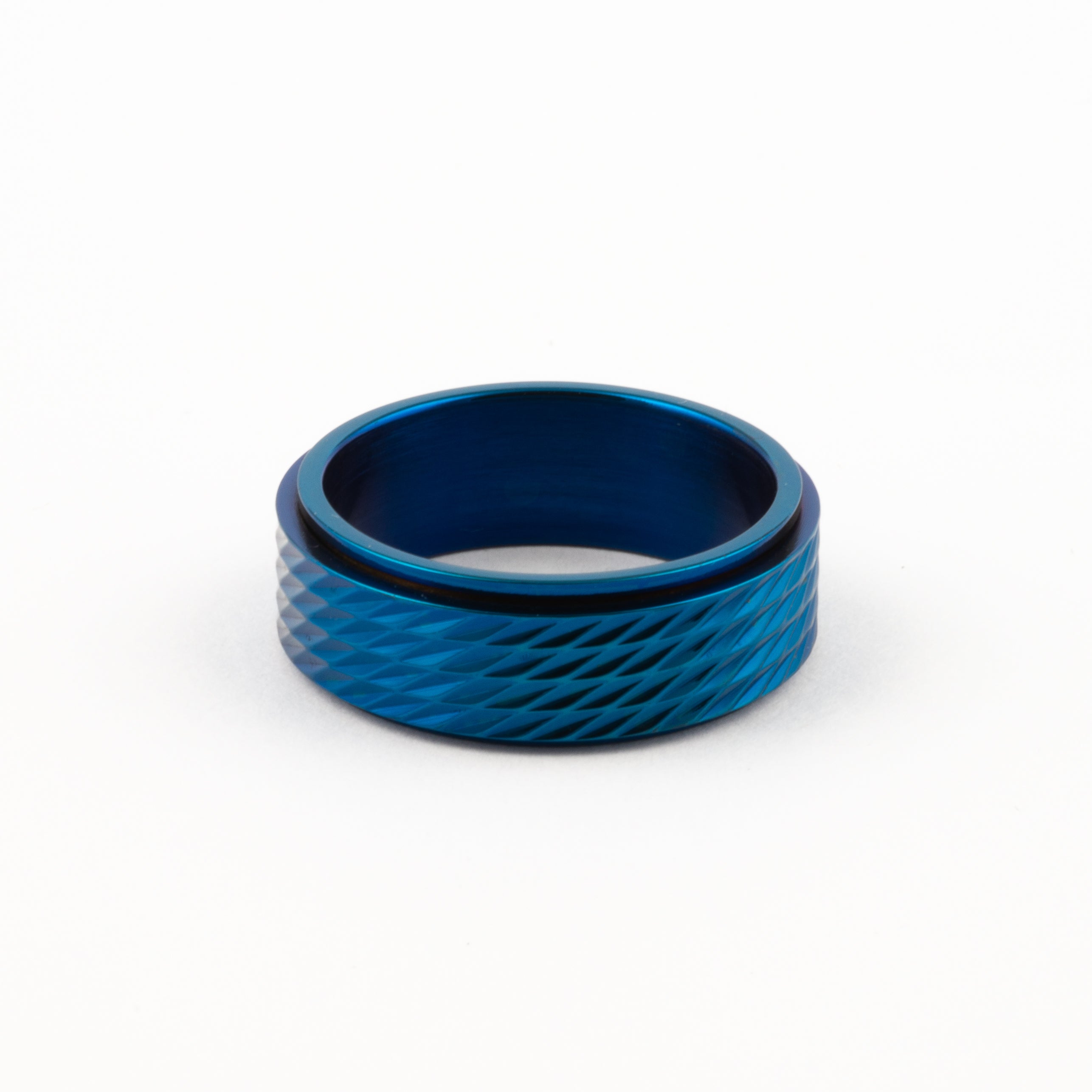 Anillo Deslizante Patrón Relieve Azul