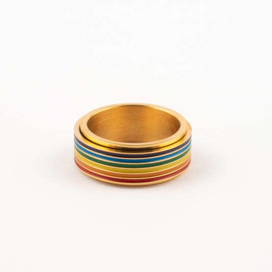 Anillo Deslizante Arcoiris Dorado