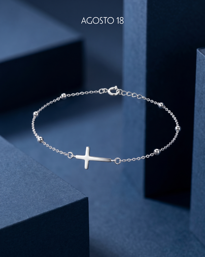 Tobillera Cruz Plata S925