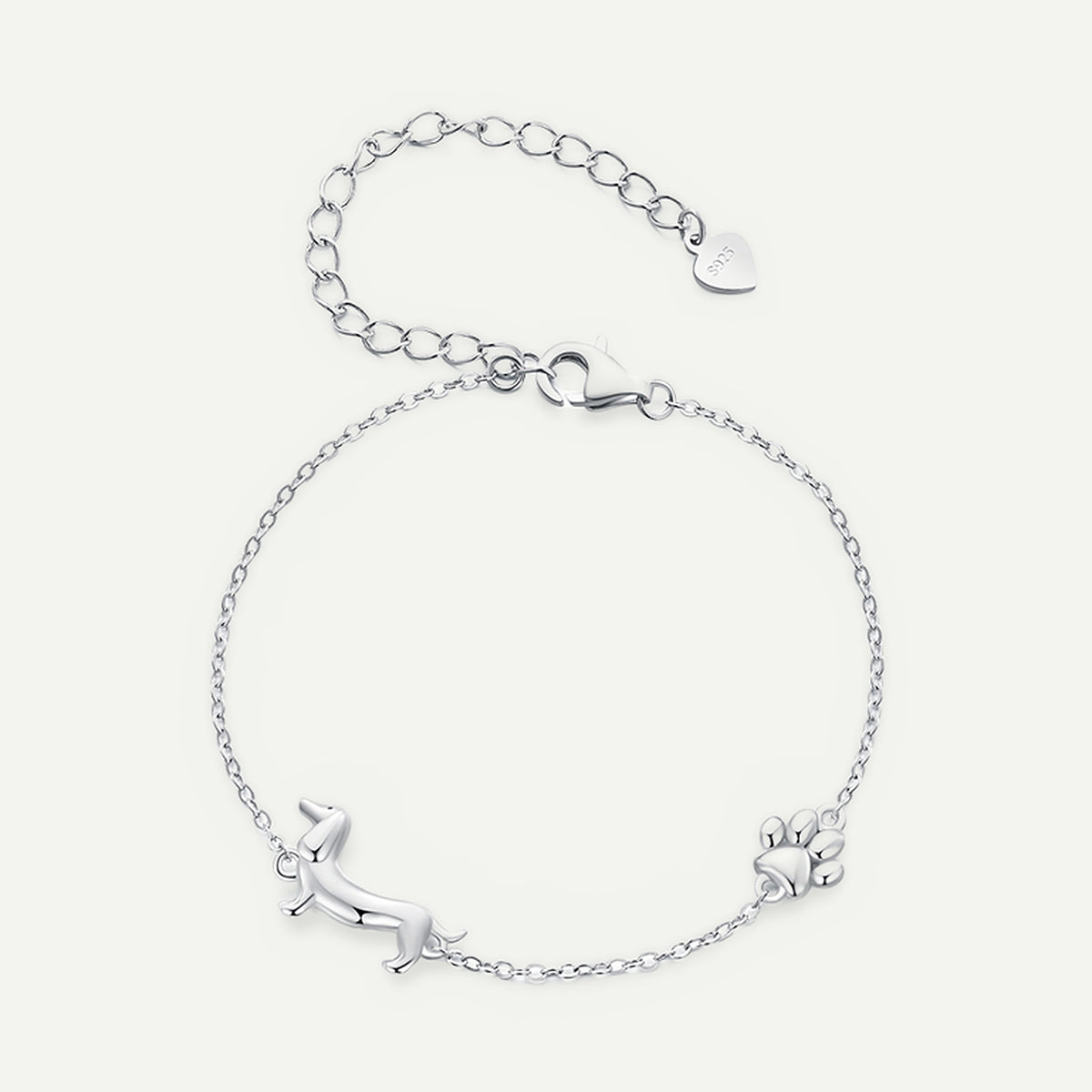 Pulsera Plata S925 Salchicha y Pata