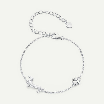 Pulsera Plata S925 Salchicha y Pata