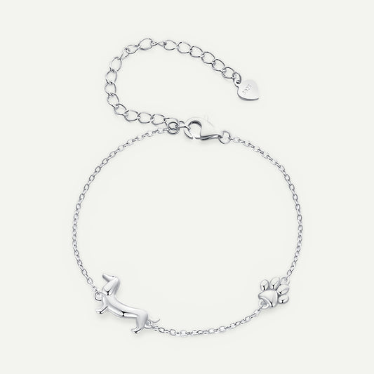 Pulsera Plata S925 Salchicha y Pata