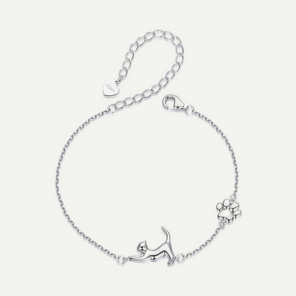 Pulsera Plata S925 Gato y Pata