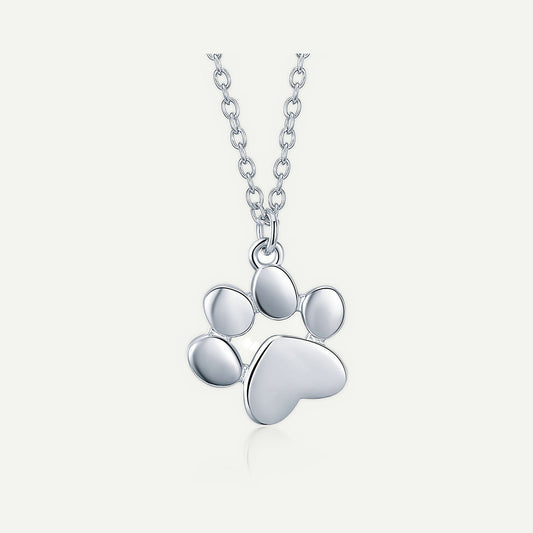Collar Plata S925 Huella y Corazón