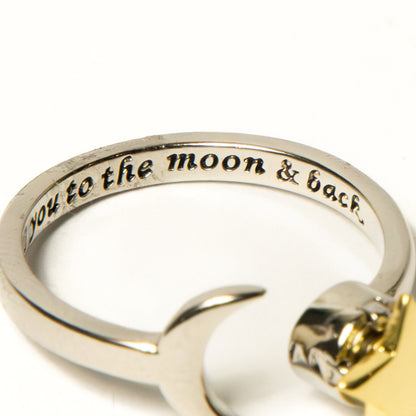 Anillo Giratorio Grabado Estrella y Luna - Agosto 18