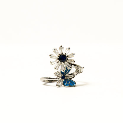 Anillo Giratorio Mariposa y Flor - Agosto 18