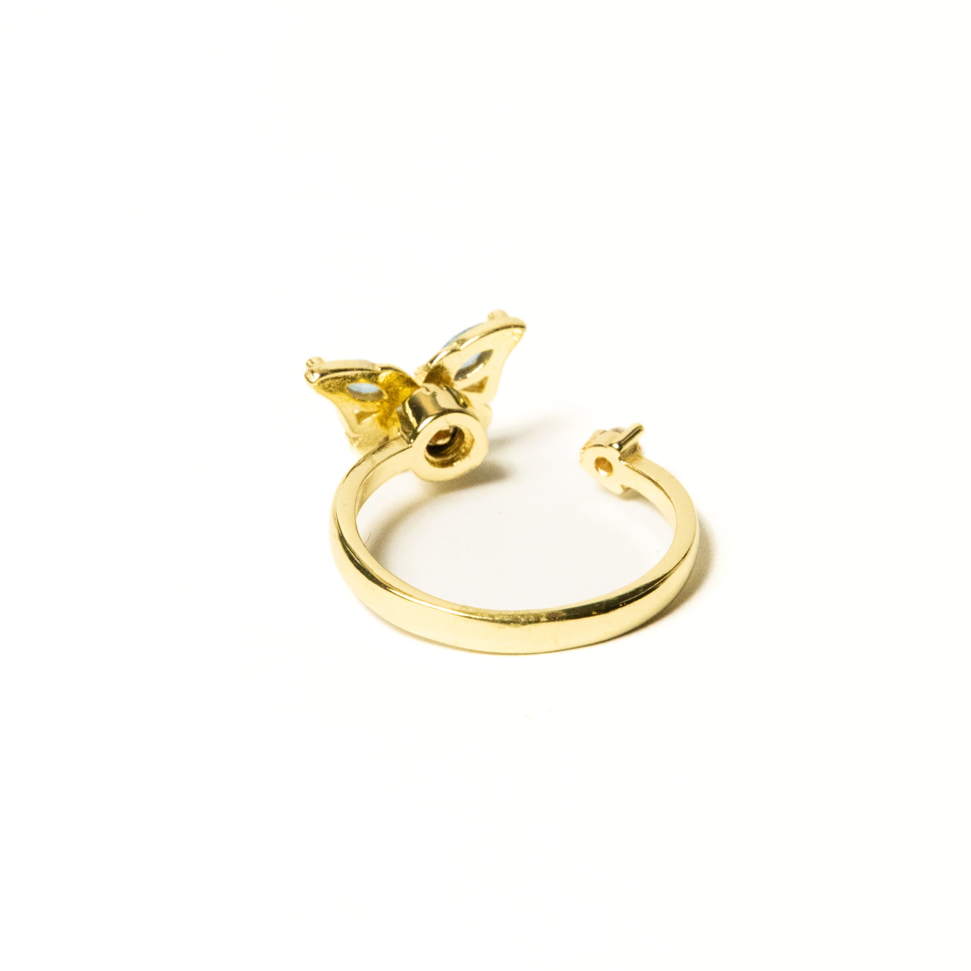 Anillo Giratorio Mariposa Dorado y Celeste - Agosto 18