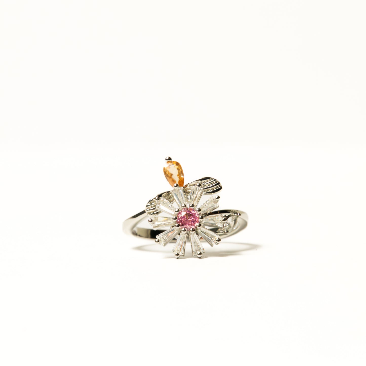 Anillo Giratorio Flor Rosa y Abeja - Agosto 18