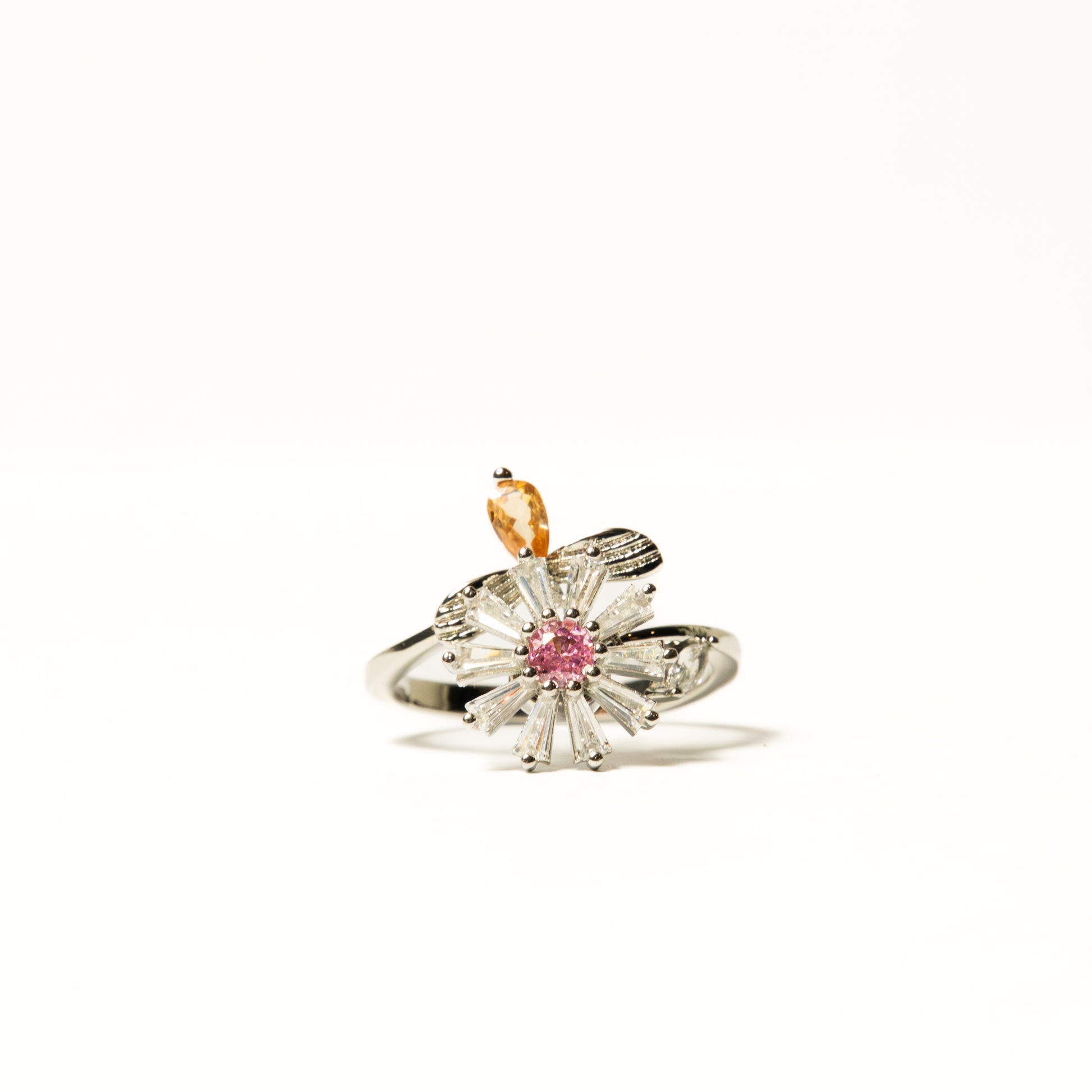 Anillo Giratorio Flor Rosa y Abeja - Agosto 18