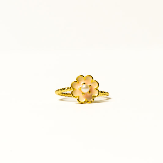 Anillo Giratorio Flor Perla - Agosto 18