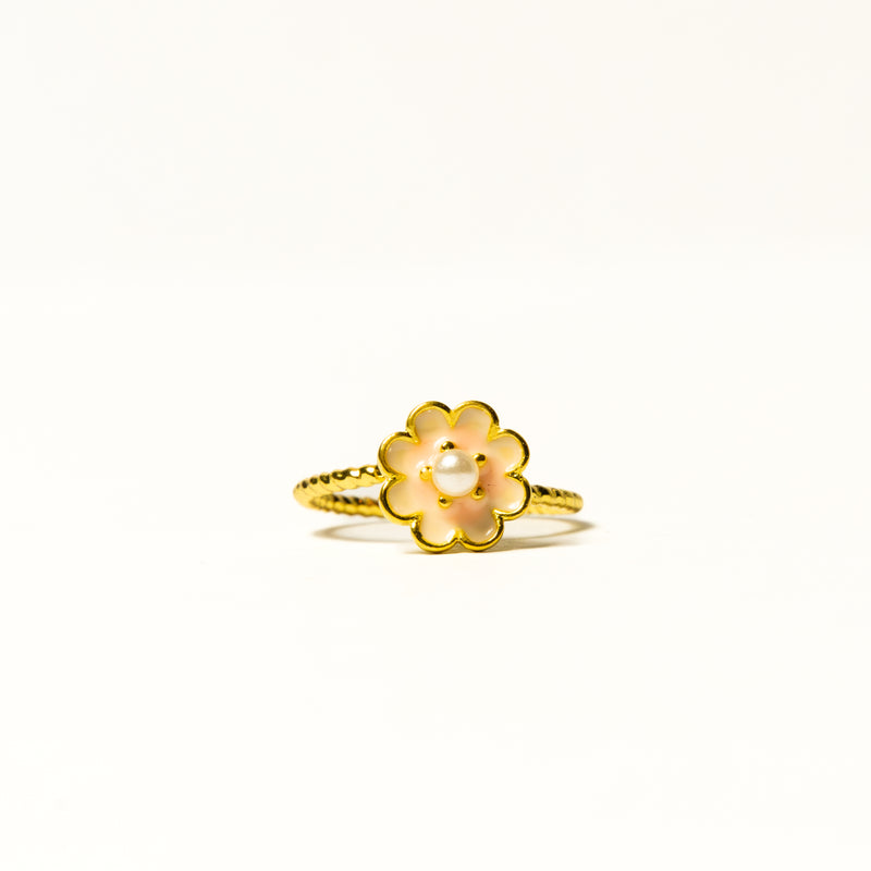 Anillo Giratorio Flor Perla - Agosto 18